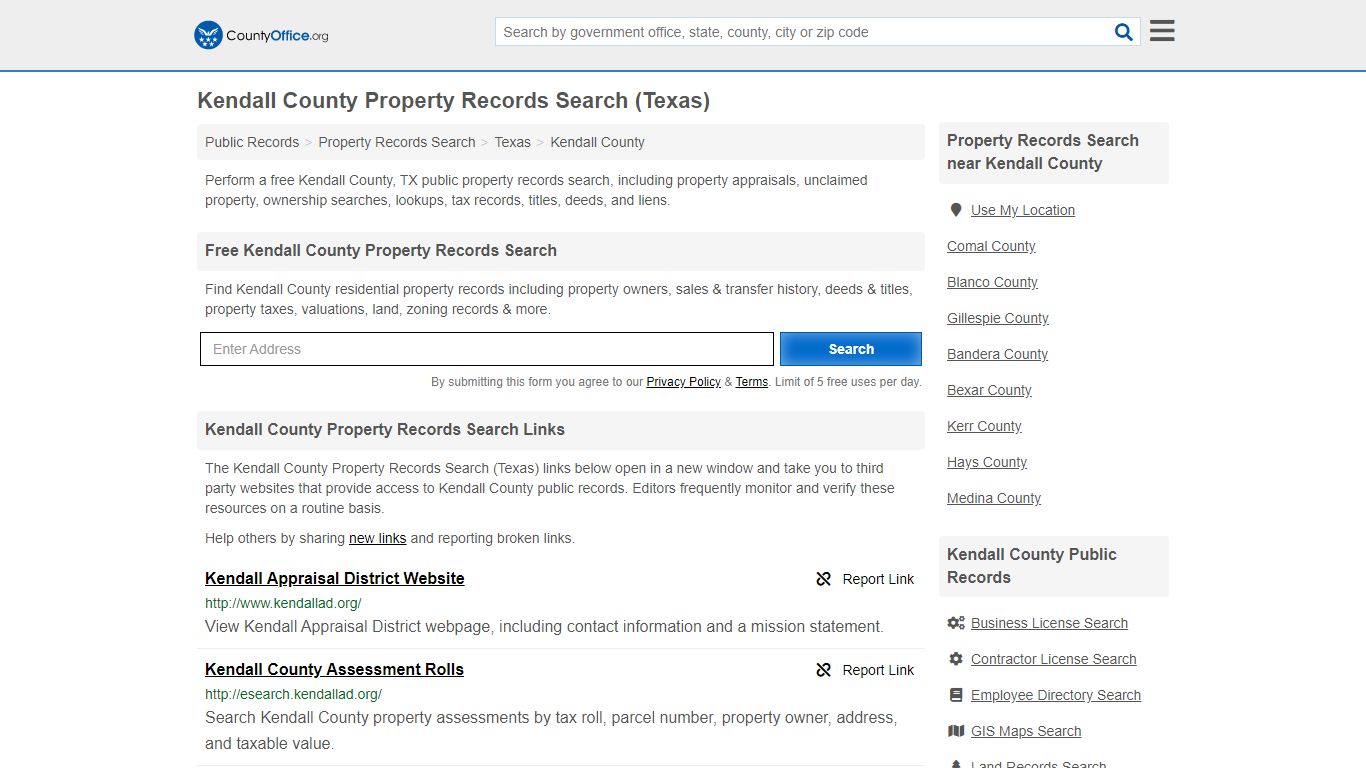 Kendall County Property Records Search (Texas) - County Office